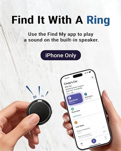 GPS Tracker Tag for Kids & Elderly for iPhone, Hidden Tracker with Pin Silicone Case, Works with Apple Find My (iOS Only), No Monthly Fee, Child Tracking Device for Backpack, Clothing & School Bag