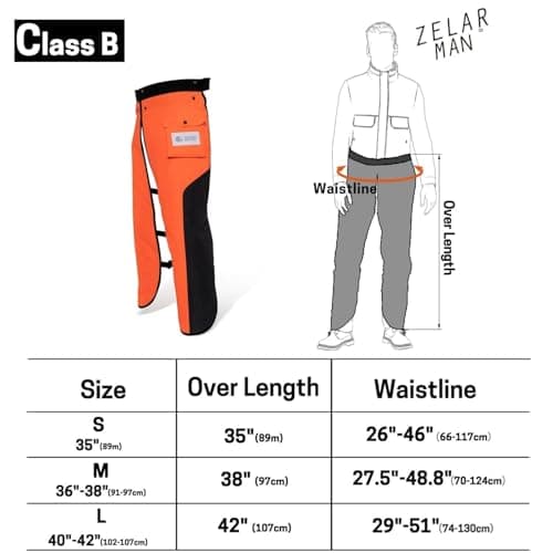ZELARMAN Chainsaw Chaps Apron 8-Layer Wrap for Men/Women Loggers Forest Workers Protective Chain Saw Pants Adjustable — view 4