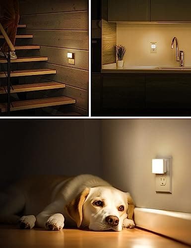 L LOHAS LED Night Lights Plug into Wall 2-Pack, 0.3W Plug in Night Light, Dusk to Dawn, 3000K Soft White, Bright Nightlight Auto-On/Off, for Adults Kids Room Bedroom Bathroom Hallway Kitchen, Non-Dim — view 5