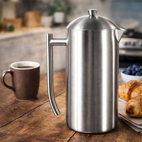 Frieling Double-Walled Stainless Steel French Press Coffee Maker - Brushed 36 oz (1 Liter) Insulated Coffee Press — view 5