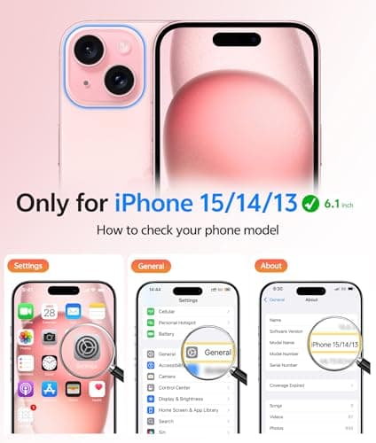 FNTCASE for iPhone 15 Case: for iPhone 14 Case & iPhone 13 Case [Compatible with Magsafe] Translucent Matte Cases with [Screen Protector] Military Grade Shockproof Protective Phone Cover - Light Pink