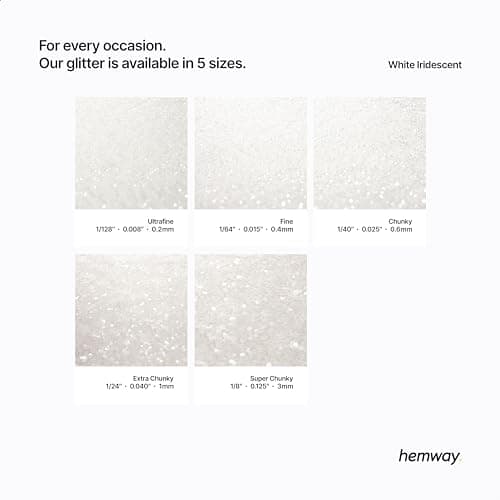 Hemway Biodegradable Glitter White Iridescent 100g, Extra Chunky — view 2