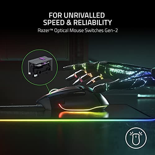 Razer Basilisk V3 Customizable Ergonomic Gaming Mouse: Fastest Gaming Mouse Switch - Chroma RGB Lighting - 26K DPI Optical Sensor - 11 Programmable Buttons - HyperScroll Tilt Wheel - Classic Black — view 5
