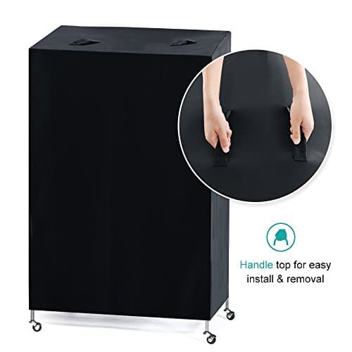 PONY DANCE Pets Product Universal Birdcage Cover Blackout & Breathable Birdcage Cover for Pets' Good Night, Large, Black, 35 L x 25 W x 47 in H — view 4