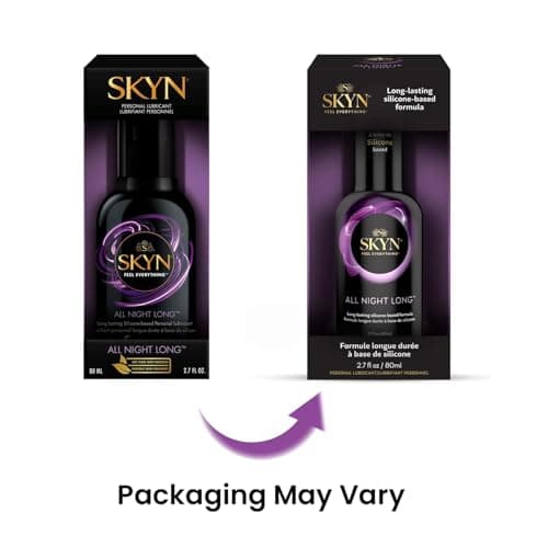 SKYN All Night Long Personal Lubricant - 2.7 oz – Silicone Lube for Men, Women and Couples, Safe with Latex and Latex-Free Condoms and Personal Devices