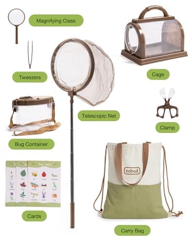 ROBUD Kids Explorer Kit, Bug Catcher Kit with Costume Set, Outdoor Exploration Set for Camping, Montessroi Toy for Kids Coming Closer to Nature，WRP07 — view 2
