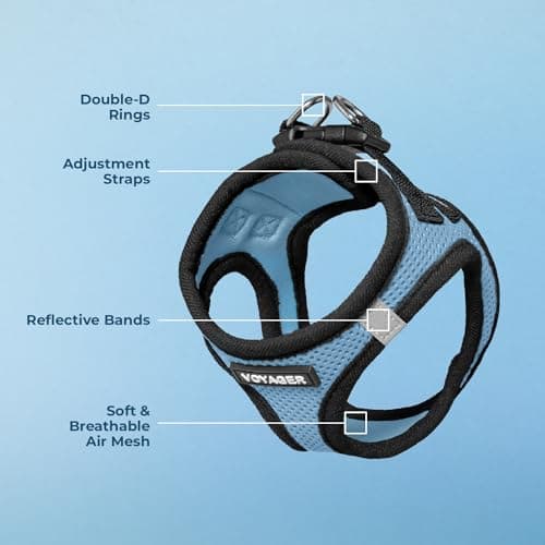Best Pet Supplies Voyager All Weather No Pull Step-in Mesh Dog Harness with Padded Vest, Best Pet Supplies, Small, Baby Blue Base — view 3