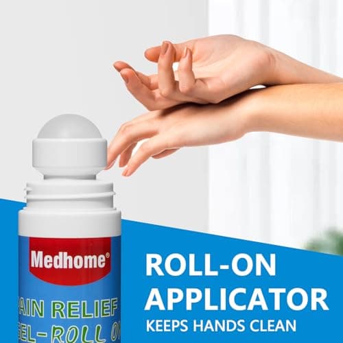 Medhome Pain Relief Roll On, Travel Size Pain Reliever, for Knee, Neck, Hip, Joint, Shoulder, Arthritis Pain Reliever, Fast Acting & Long Lasting Formula, Roll On Menthol Gel 2.5 oz (Pack of 1) — view 4