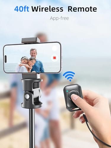 Kaiess 62" Phone Tripod, Selfie Stick Tripod & Phone Tripod Stand with Remote, Cell Phone Tripod for iPhone, Extendable Travel Tripod Compatible with iPhone/Android/Camera — view 5