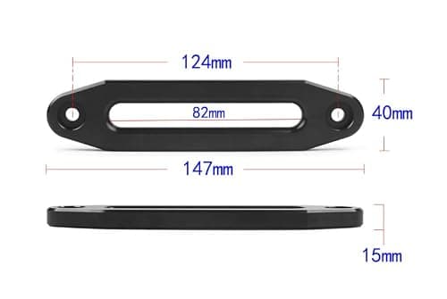 STANDOUTELROAL (Black) Hawse Style Winch Fairlead, Car Hawse Winches Fairlead for Automotive Anchor Cables ATV 3000-4000 lb Winch,4.88 inch (124mm) Mount Smooth — view 2