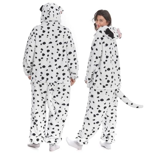 HSCTEK Dalmatian Onesie Costume Adult Women Men Funny Pj Cosplay Blanket Clothes S — view 4