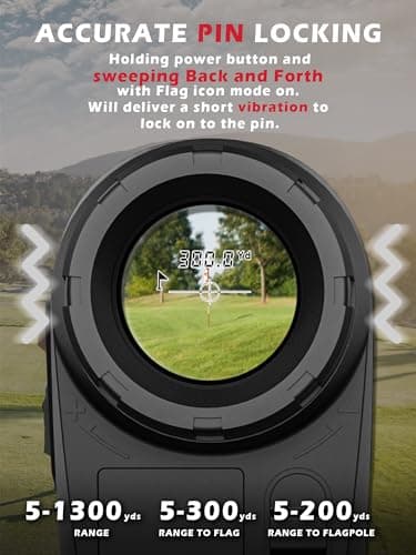 Range Finder Golf, L8star Golf Rangefinder with Slope Switch, Slope Golf Range Finders-Slope Compensation, Flag Lock with Pulse Vibration,1300 Yards High Precision Golf Gifts Accessories for Men — view 3