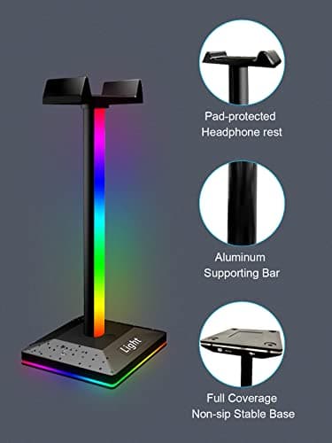 GIPOYENT RGB Gaming Headphone Stand Lights, RGB Gaming Stand Light for Desktop PC Gaming Headset Accessories, Best Gift for Husband, Kids, Boyfriend — view 4