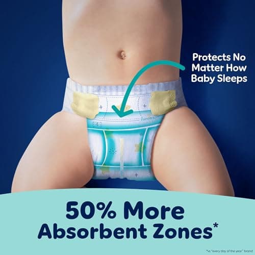 Pampers ZZZ Overnight Diapers, Size 5 (12+ kg), Nighttime Protection Disposable Baby Diaper, 50 Count — view 3