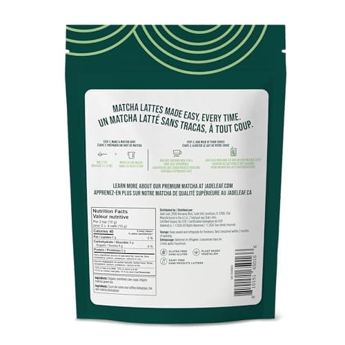 Jade Leaf Matcha Organic Matcha Latte Mix - Lightly Sweet Japanese Matcha Green Tea Powder with Organic Cane Sugar for Café Style Blend, 15 Servings (150g Pouch) — view 2