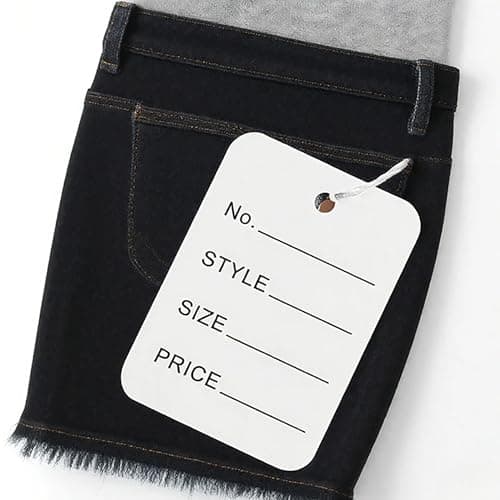 3000 PCS White Price Tags with Pre-Punched Holes, 1.94" x 1.38" Blank Kraft Paper Labels for Jewelry, Clothing, Retail, Shoes, Stationery, Crafts, Store Display and Merchandise Labeling — view 7