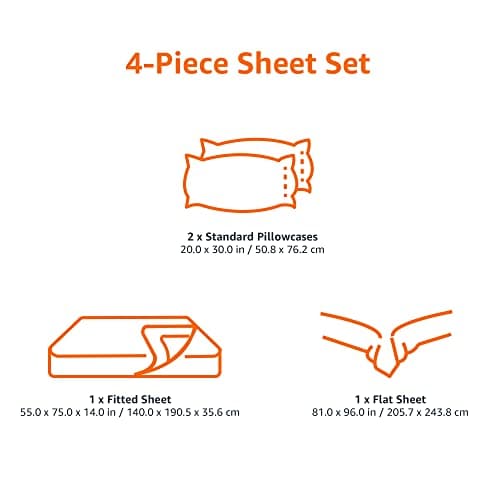 Amazon Basics Lightweight, Breathable Microfiber 4-Piece Bed Sheet Set with 14-Inch Deep Pockets, Full, Blush Pink, Solid — view 5