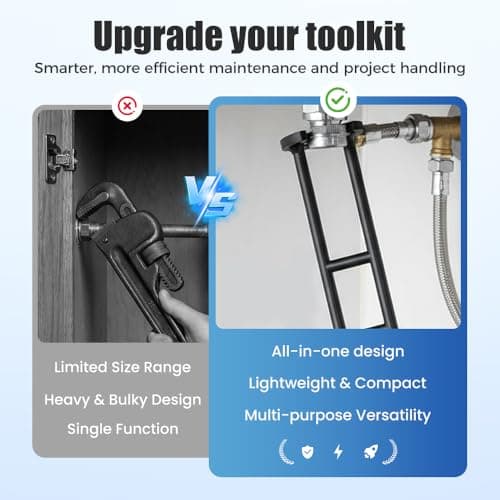 YPZVX Multifunctional Sink Wrench 2pcs,Plumbing Wrench for Tight Spaces,Faucet Installation Tool for Kitchen Bathroom, Under Basin Pipe & Angle Valve Repair Plumbing Tools (1 Set) — view 3