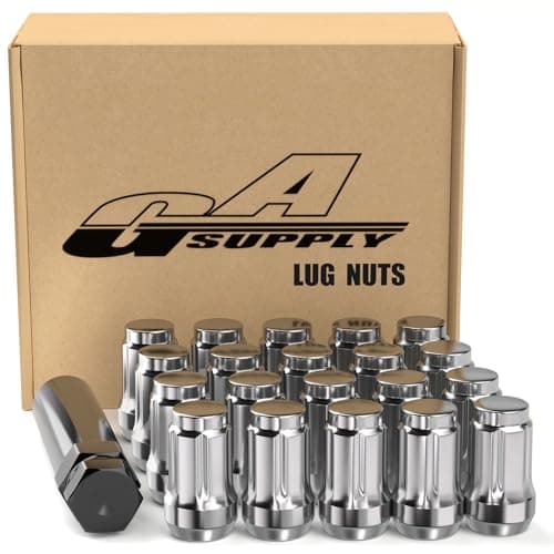 GAsupply 1/2 x 20 Lug Nuts, 1/2''-20 Closed End Bulge Acorn Spline Tuner Lug Nuts 1.38" Tall Conical Seat 60 Degree, 20 Pack+ 1 Spline Drive Tuner Socket Key Tool