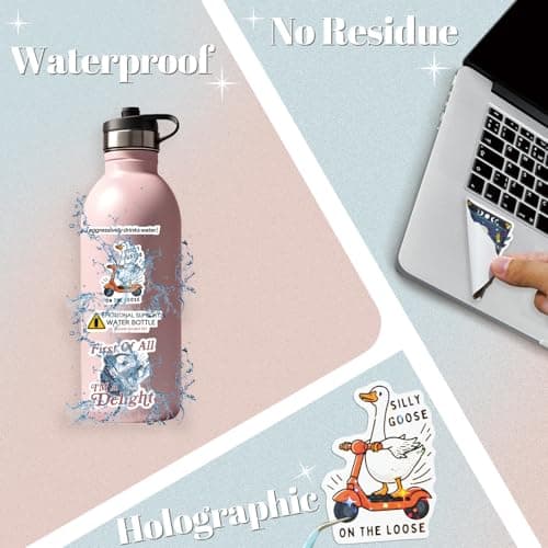 200 PCS Funny Holographic Stickers for Adults, Waterproof Vinyl Sarcastic Meme Decals for Laptop, Water Bottle, Phone, Kindle, Journal, Scrapbook, Bumper, Skateboard, Luggage, No Repeats — view 2