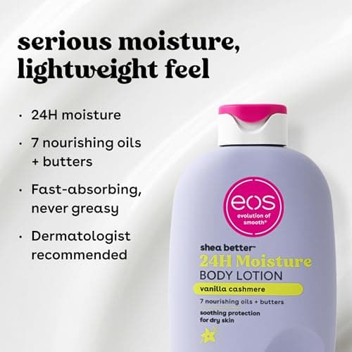 eos Shea Better Body Lotion Vanilla Cashmere, 24-Hour Moisture Skin Care, Lightweight & Non-Greasy, Natural Shea, Vegan, Vanilla Body Lotion, 16 fl oz — view 4