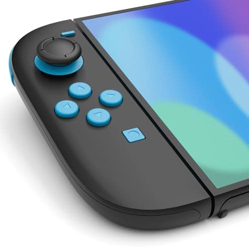 eXtremeRate DIY Replacement Full Set Buttons for Joycon 2, Custom ABXY Direction Keys Dpad + - C Home Capture Release L R ZR ZL Trigger Buttons for Nintendo Switch 2 Controller - Blue & Orange — view 5