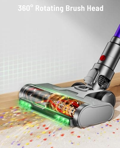 Cordless Vacuum Cleaner, 55KPA 70Min 650W Motor Powerful Vacuum Cleaners for Home, Self-Stand Cordless Stick Vacuum Rechargeable Anti-Tangle/LED Screen/1.8L Cup for Home Pet Hair/Carpet/Hardwood Floor — view 5