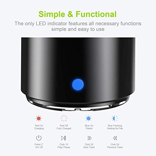 EWA Travel Case Packed, A106 Pro Portable Bluetooth Speaker with Custom Bass Radiator, Brief Design, IP67 Waterproof, Perfect Mini Speaker for Shower, Room, Bike, Car (Black) — view 4
