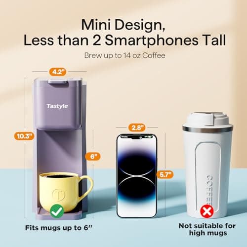 Tastyle Mini Single Serve Hot and Iced Coffee Maker for K Cup and Ground — view 3