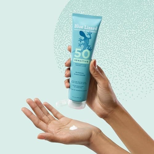 Blue Lizard Sensitive Mineral SPF 50 Sunscreen Lotion, 100% Mineral Sunscreen, UVA/UVB Protection, Infused with organic Aloe Vera, Soothes and Hydrates, 5 fl oz — view 9