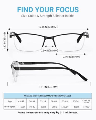 LUFF 4Pcs Anti-Blue-ray Reading Glasses Portable Ultra-Light Readers for Unisex — view 3