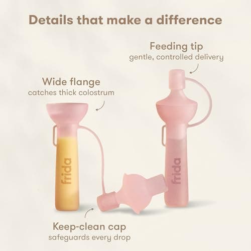 Frida Mom Colostrum Collection Kit, Catch, Store & Feed Breastmilk, Includes 6 Colostrum Collectors, 6 Labels, Cleaning Brush, Cloth & Case, Hospital Bag Ready, Safe Materials, 15pc kit — view 3