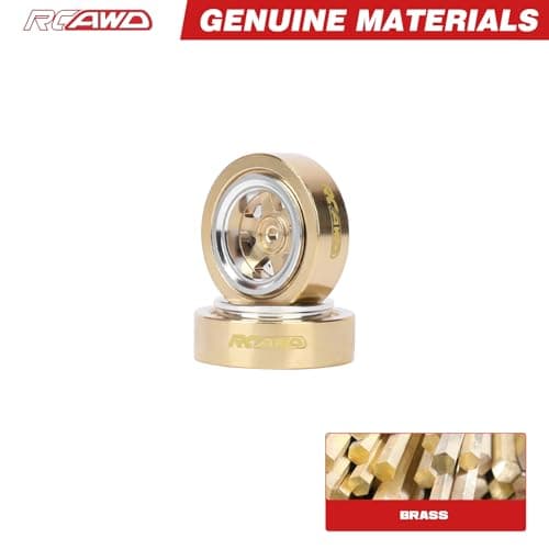RCAWD SCX30 Brass Weights 70g RC Wheel Rims Beadlock Glue-Free for Axial 1/30 SCX30 Series Upgrades Parts A — view 3