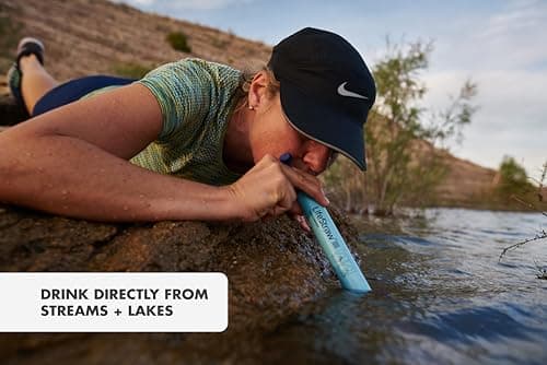 LifeStraw Personal — Water Filter for Hiking, Camping, Travel, and Emergency Preparedness, 1 Pack, Blue — view 4