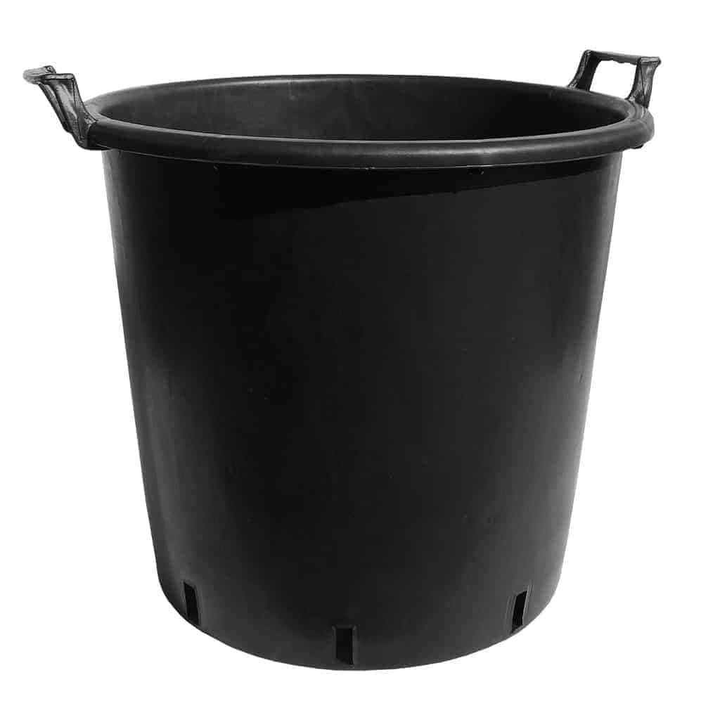 Elixir Gardens Large Plastic Recycled Plastic Plant Pot With Handles | 30, 35, 50, 75, 90, 110 & 130 L Sizes with Optional Saucers | Tree, Shrub & Garden Container/Feed Bucket | 50 Litre + Saucers x 2 — view 2