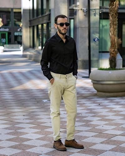 COOFANDY Mens Dress Shirts Wrinkle Free Long Sleeve Button Down Shirts Formal Business Shirt, Black, Large — view 2