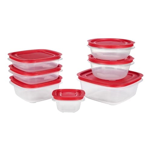 Rubbermaid EasyStore Square and Round Containers, 14-Piece Set, Food Storage Containers, Food Storage Containers with Lids — view 3