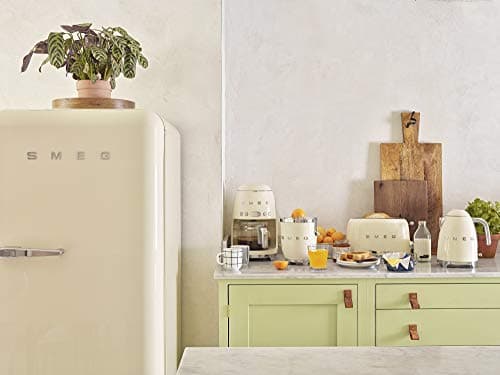 Smeg 50's Retro Style Aesthetic Drip Coffee Machine with 10 Cup Glass Carafe, Auto Start Feature, Keep Warm Plate, and Two Coffee Strength Settings (Cream) — view 6