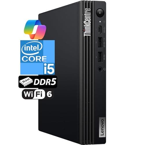 Lenovo ThinkCentre Tiny M70q Intel 10-Core i5-14400T (Beat i7-13700T), 16GB DDR5 RAM, 512GB NVMe SSD, WiFi 6, Bluetooth, RJ-45, DP Port, HDMI, Win 11 Pro, AI Business Desktop, 3 Yr Wty