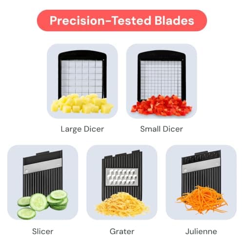 Fullstar Vegetable Chopper & Mandoline Slicer - Julienne Cutter Dicer Grater for Food Veggie Onion Cucumber Tomato Salad Potato Cheese - Kitchen Essentials & Gadgets (PRO XL 6-in-1, Black) — view 3