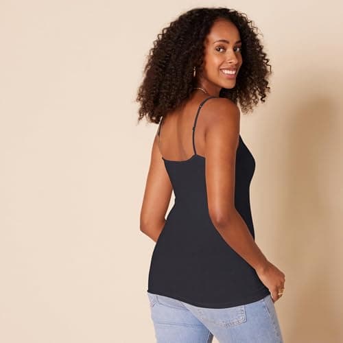 Amazon Essentials Women's 4-Pack Slim-Fit Camisole, Black, Large — view 2