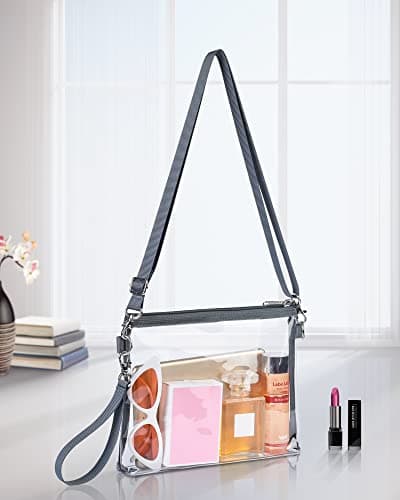 Bagenius Clear Purse Stadium Approved, Crossbody Bag with Detachable Straps