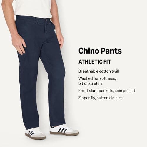 Amazon Essentials Men's Athletic-Fit Casual Stretch Khaki Pant, Navy, 35W x 30L — view 2