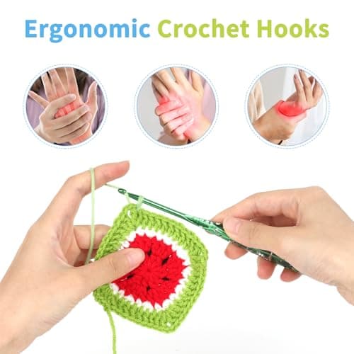 Coopay Crochet Hook, 4mm Ergonomic Crochet Hook with Floral Plastic Grips — view 4