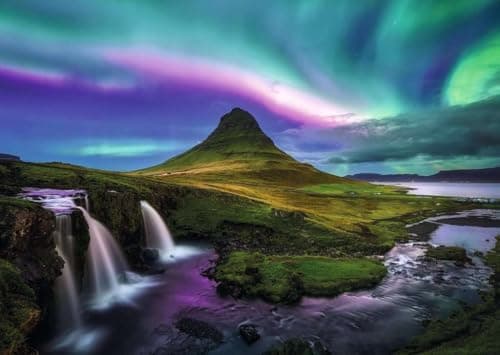 Ravensburger Aurora Over Kirkjufell 1000 Piece Jigsaw Puzzle – Northern Lights Iceland Landscape, Immersive Challenge for Adults & Teens