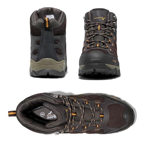 NORTIV 8 Men's Waterproof Hiking Boots Outdoor Backpacking Mountaineering Shoes,Size 11,Brown,JS19004M — view 3