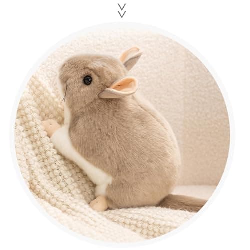 Chinchilla Stuffed Animal,Soothing Soft Small Plush Comfort Toys | Chinchilla Cage Accessories,for Hedgehogs Sugar Gliders Chewing Sleeping Hiding Nesting Indoor Outdoor Play Travel Cuddle — view 3