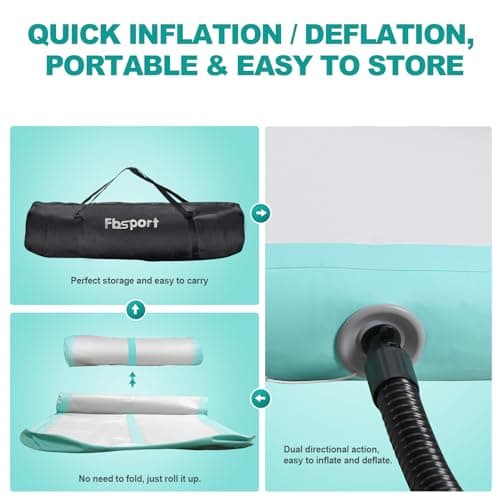 Inflatable Gymnastics Air Tumbling Track Mat Length 10ft Thickness 4 inches Tumble Track Floor Mat with Electric Air Pump for Home Use Training Cheerleading Yoga Water Gym Park — view 5