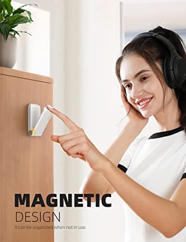 Lamicall Headphone Stand, Sticky Headset Hanger - Adhesive Headphone Holder Hook Mount, Headset Stand Holder Clip Under Desk, Earphone Clamp for Airpods Max, HyperX, Sennheiser, White — view 3