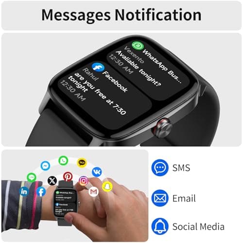 YMZ Smart Watch for Men Women, IP68 Waterproof, Bluetooth Calling, Fitness Tracker, Sleep Monitoring — view 2